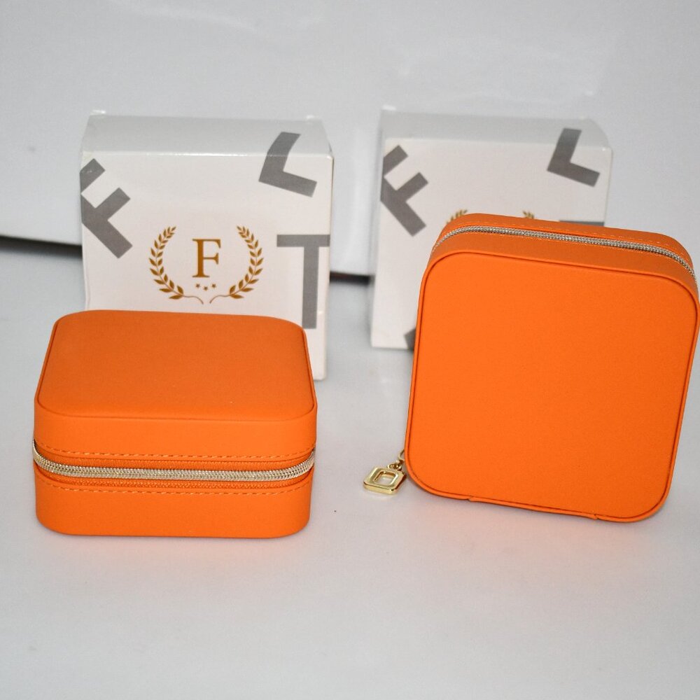 NIB Set of TWO KEINE MARKE Travel Jewelry Organizer in Orange - Picture 3 of 5